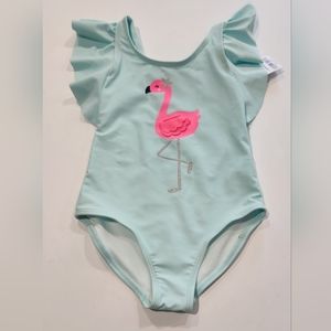 New Carters Flamingo One Piece Bathing Swim Suit 24 months Baby Toddler UPF 50+